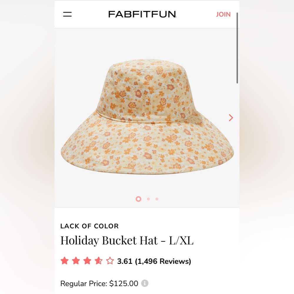 NWT Lack of Color Floral Wide Brim Bucket Hat